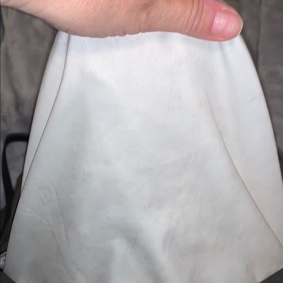 Lululemon green dufflebag vinyl with black leather handles 18in long - Picture 10 of 13